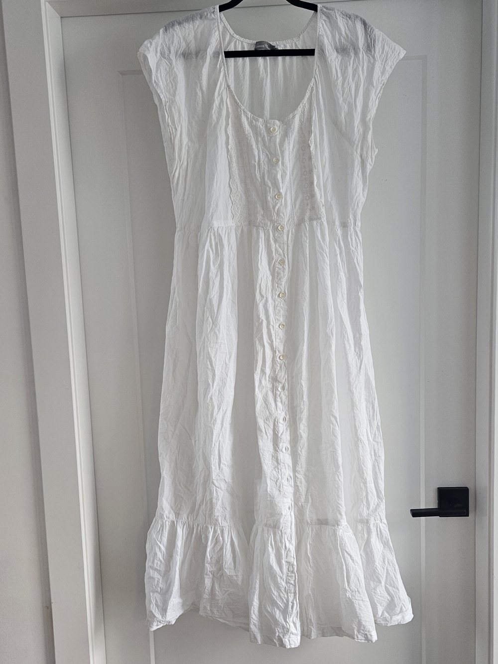 Victorian Classics White Button-Front Nightgown Embroidered Cotton Sz XL
